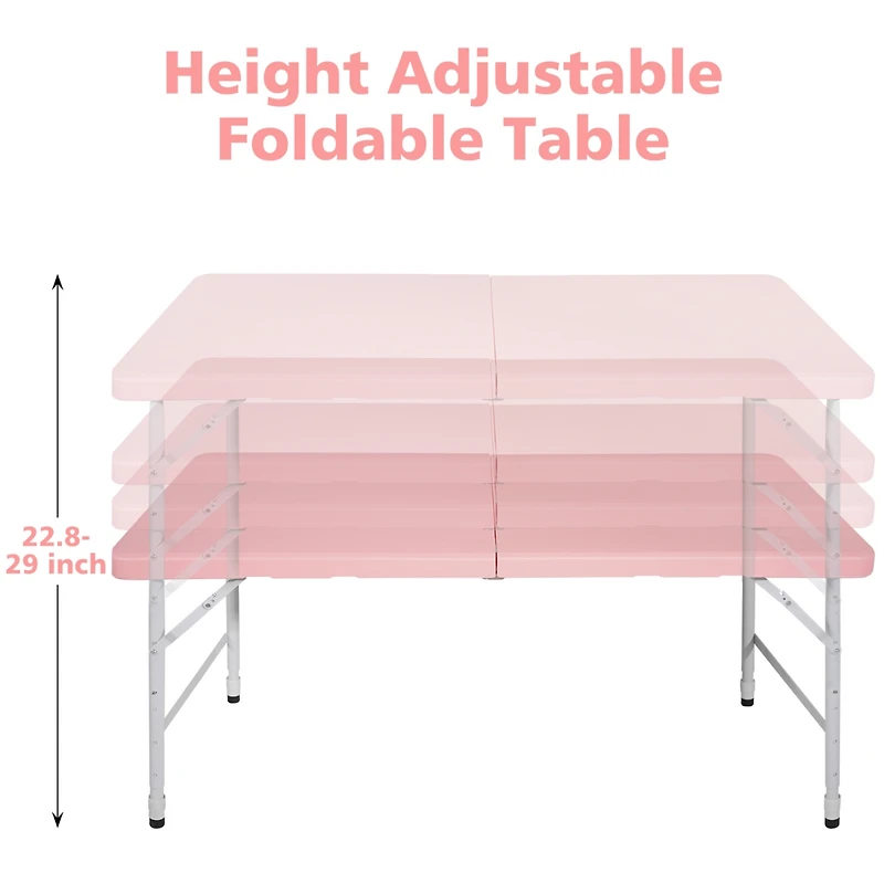 Streamdale Pink Folding Table, Indoor/Outdoor, 135Kg Capacity