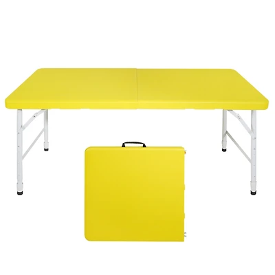 Streamdale 4FT Yellow Folding Table for Outdoor/Indoor Use