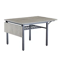 Streamdale Folding Dining Table, 1.2" Thick, Grey, 63.2" L X 35.5" W X 30.5" H