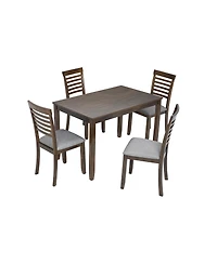 Streamdale Furniture Wooden Dining Rectangular Table Set For 4, Kitchen Dining Table For Small Space, Walnut