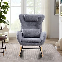 Streamdale Rocking Chair Nursery, Modern Rocking Chair With High Backrest