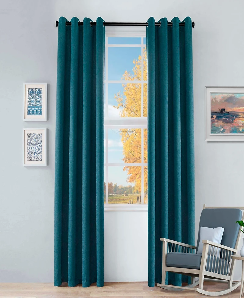 Superior Senna Textured Curtain Set of 4 Panels with Grommet Header, 52" X 96"