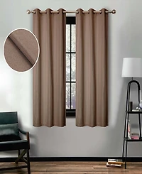 Superior Linen-Inspired Classic Room Darkening Modern Fade Resistant -Piece Curtain Set with Grommet Header Top