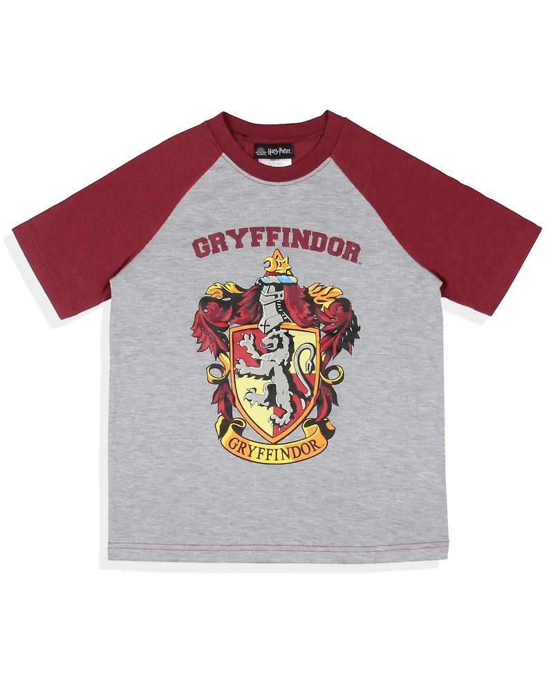 Harry Potter Boys Hogwarts Castle All Houses 2 Piece Raglan Pajama Set