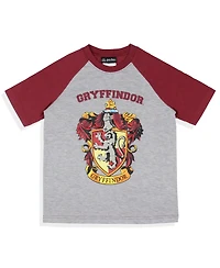 Harry Potter Boys Hogwarts Castle All Houses 2 Piece Raglan Pajama Set