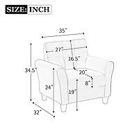 Streamdale Linen Armchair for Living Room & Office