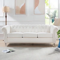 Streamdale Furniture 84.65" Rolled Arm Chesterfield 3 Seater Sofa