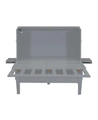 Simplie Fun Queen Murphy Bed With Usb Port And Removable Shelves On Each Side, White