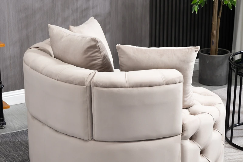 Simplie Fun Accent Chair Classical Barrel Chair For Living Room Modern Leisure Sofa Chair