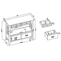 Streamdale 36" Farmhouse Console Table with Drawers and Shelf