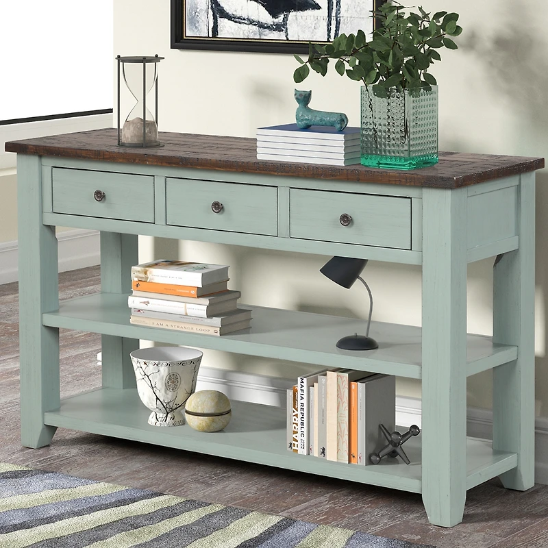 Streamdale Pine Console Table with 3 Drawers