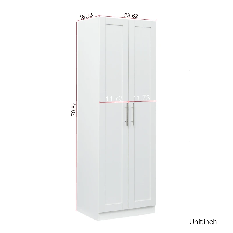 Streamdale 2-Door Kitchen and Wardrobe Cabinet with Partitions