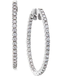 Diamond Hoop Earrings in 14k White Gold (2 ct. t.w.)
