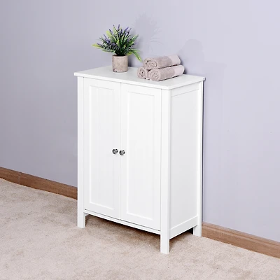 Streamdale Furniture Bathroom Floor Storage Cabinet With Double Door Adjustable Shelf