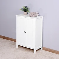 Streamdale Furniture Bathroom Floor Storage Cabinet With Double Door Adjustable Shelf