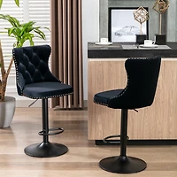 Simplie Fun Swivel Velvet Barstools Adjusatble Seat Height From 25-33 Inch, Modern