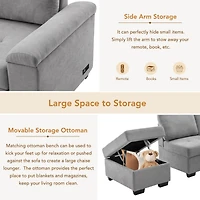 Simplie Fun L-Shaped Sleeper Sectional Sofa with Usb Charge