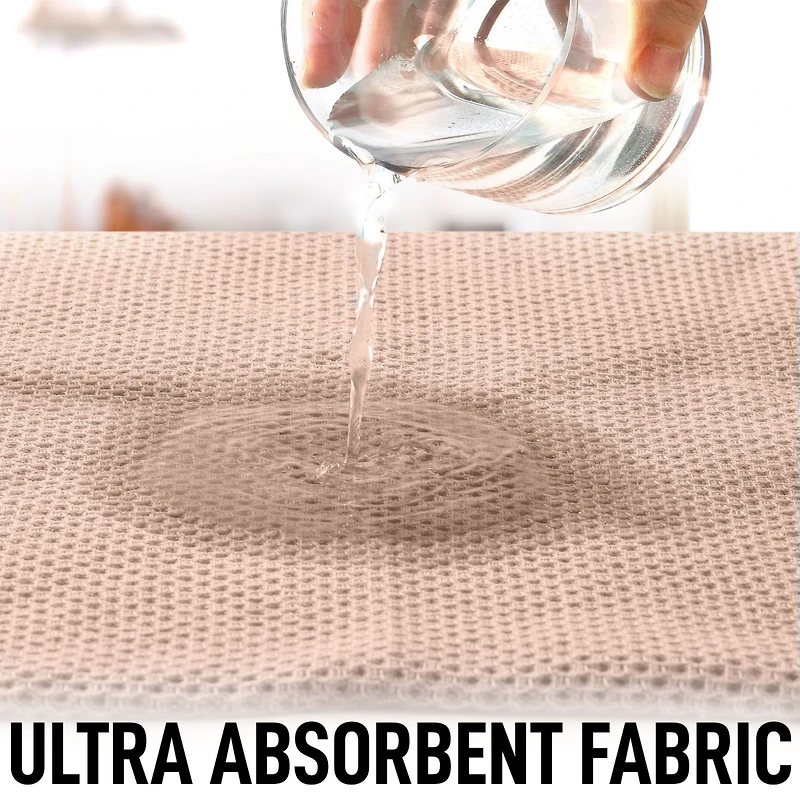 Reusable Kitchen Towels 3 Pack 100% Cotton Waffle Weave - Super Absorbent Dish for