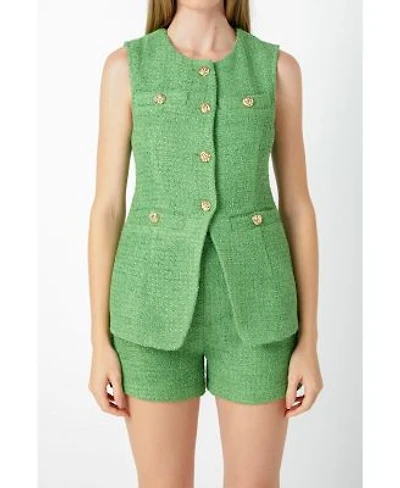 Endless Rose Womens Tweed Buttoned Sets