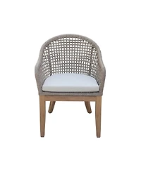 International Concepts Set of Two Outdoor Teak Patio Dining Chair with Cushions