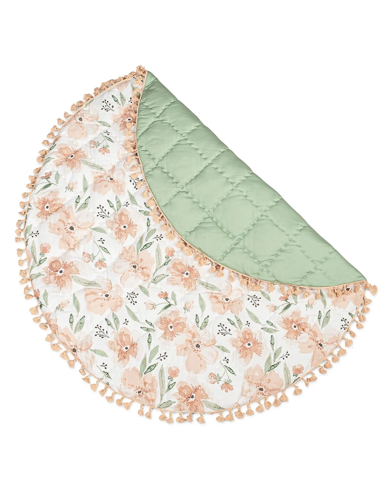Crane Baby Baby Girls Parker Floral Quilted Playmat