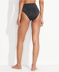 Lands' End Women's Shine High Waisted Bikini Bottoms