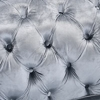 Simplie Fun Velvet Luxury Chesterfield Sofa Set, 84" Grey Fabric