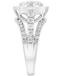 Effy Diamond Round & Baguette Circle Cluster Ring (1-5/8 ct. t.w.) in 14k White Gold