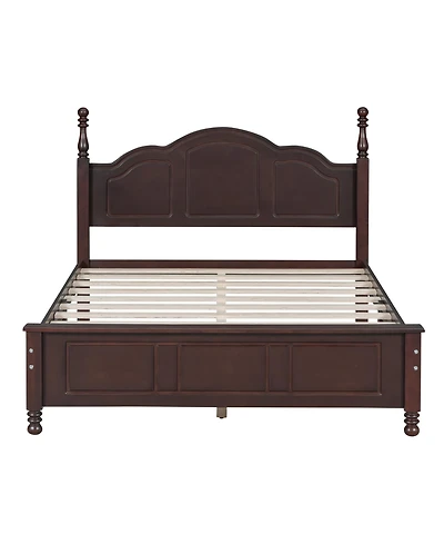 Simplie Fun 3-Pieces Bedroom Sets, Full Wood Platform Bed And Two Nightstands-White