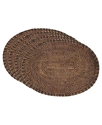 Saro Lifestyle Woven Rattan Placemats Set of 4,14"x19"