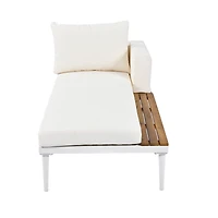Streamdale Modern Outdoor Daybed with Wood Topped Side Spaces
