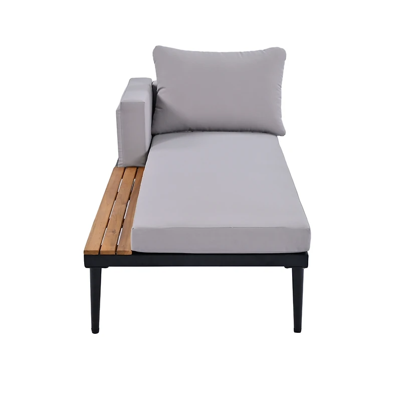 Streamdale Modern Outdoor Daybed with Wood Topped Side Spaces
