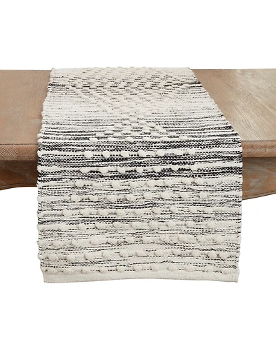 Saro Lifestyle Artisan Woven Stripe Diamond Table Runner, 16"x72"