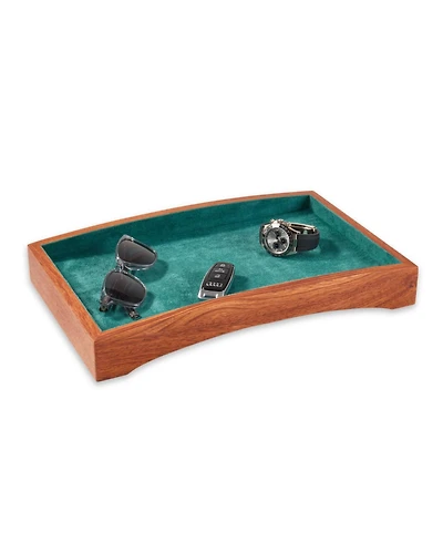 Bey-Berk Wooden Valet Tray with Felt-Lined Interior