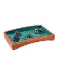 Bey-Berk Wooden Valet Tray with Felt-Lined Interior