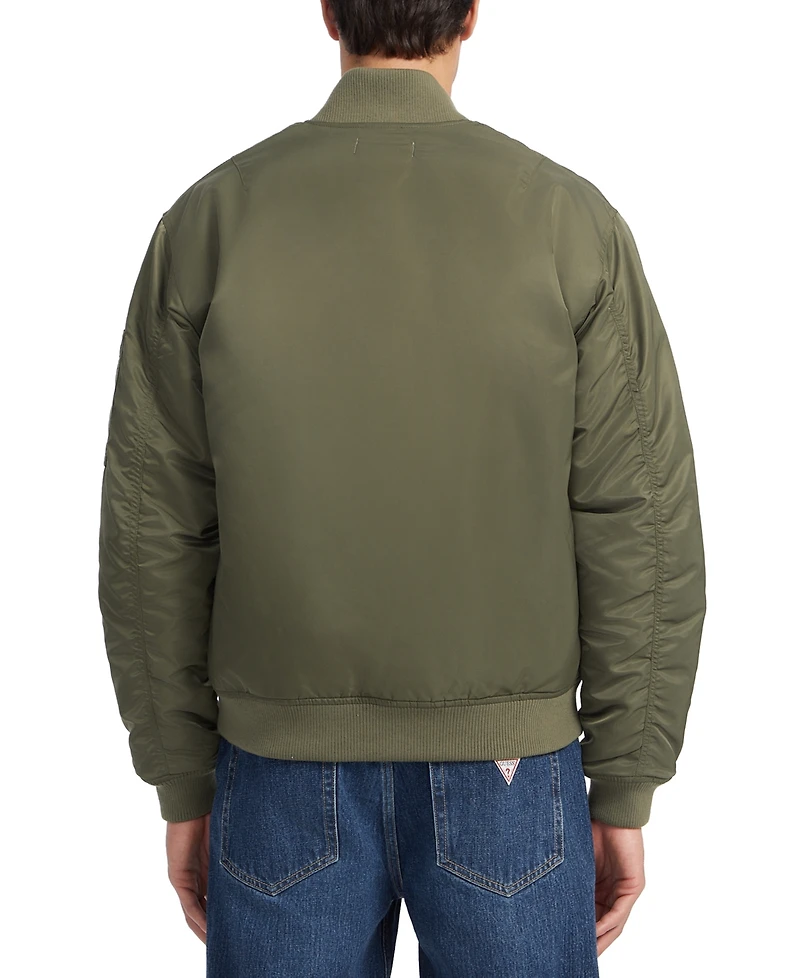 Guess Jeans Men's Water-Repellent Full-Zip Bomber Jacket