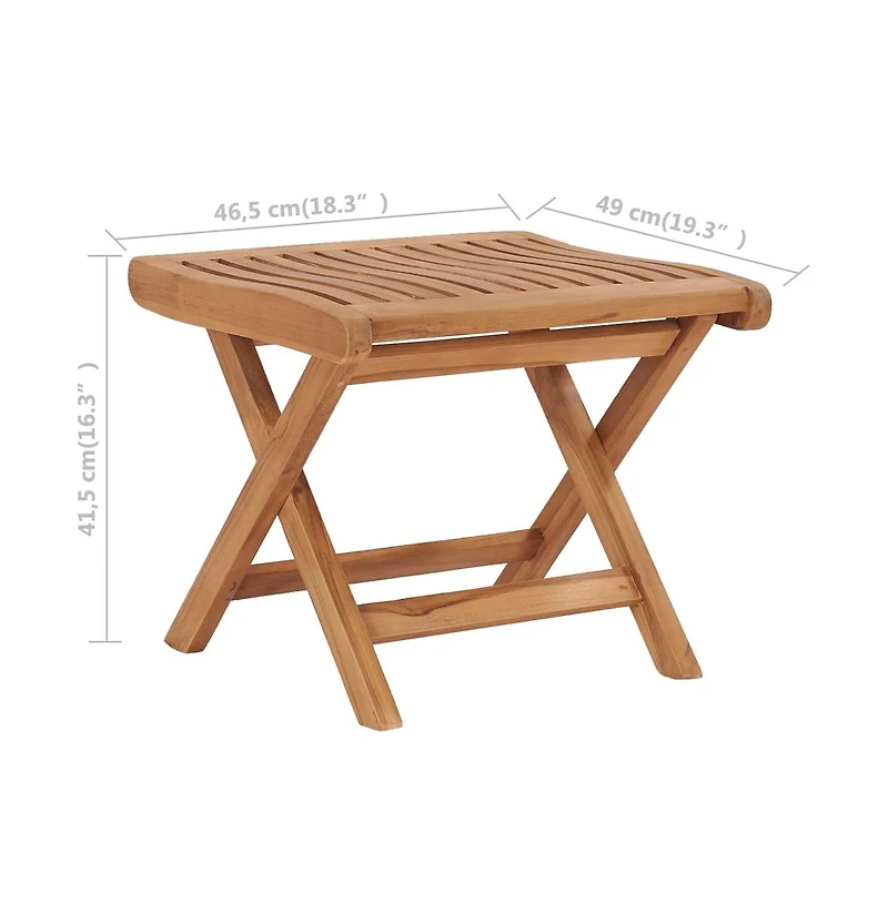 vidaXL Folding Footrest 18.3"x19.3"x16.3" Solid Teak Wood