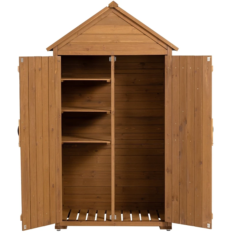 Streamdale Wooden Outdoor Storage Cabinet with Shelves and Latch
