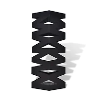 vidaXL Black Square Umbrella Stand Storage Holder Walking Stick Steel 19.1"