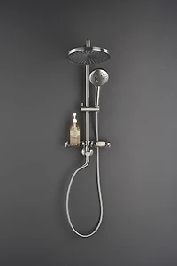 Shower System, With 10" Rain Showerhead, 4-Function Hand Shower, Adjustable Slide Bar And Soap Dish