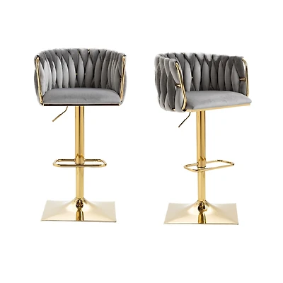 Streamdale Vintage Bar Stools With Back And Footrest Counter Height Dining Chairs