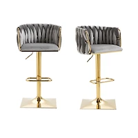 Streamdale Vintage Bar Stools With Back And Footrest Counter Height Dining Chairs