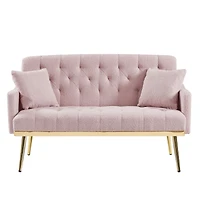 Simplie Fun Pink Teddy Fabric 2 Seater Sofa