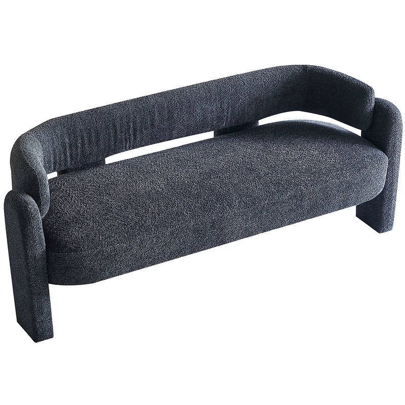 Streamdale 75.59" Wide Boucle Upholstery Modern Sofa For Living Room Dark Grey