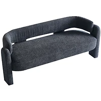 Streamdale 75.59" Wide Boucle Upholstery Modern Sofa For Living Room Dark Grey