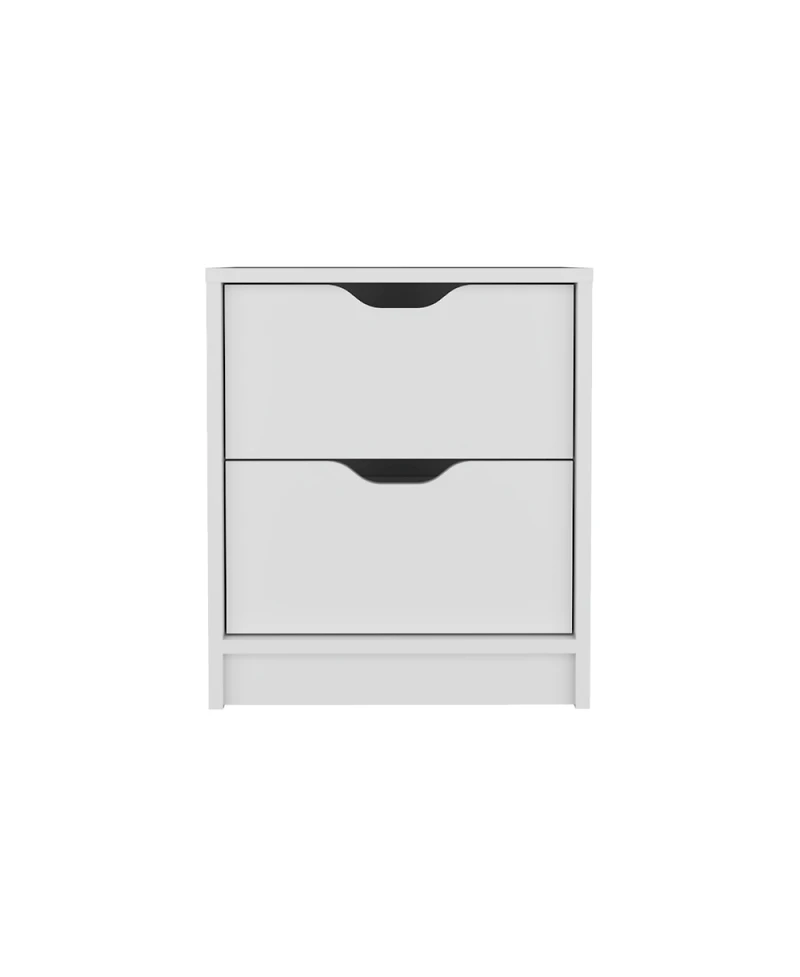 Streamdale Basilea 2 Drawers Nightstand, Pull Out System - White