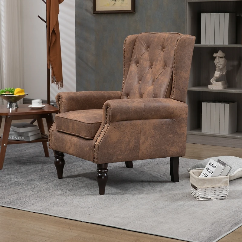 Streamdale Wood Frame Armchair, Modern Accent Chair Lounge Chair For Living Room