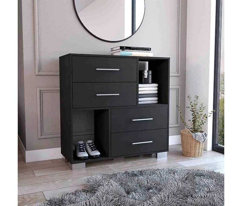 Streamdale Krista Dresser, Two Open Shelves, Four Drawers
