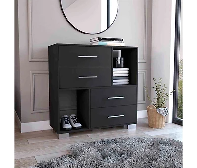 Streamdale Krista Dresser, Two Open Shelves, Four Drawers