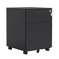Streamdale Furniture Mobile File Cabinet with Lock, Fully Assembled, Black